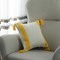 Deerlux 16" Handwoven Cotton Throw Pillow Cover with Side Stripes with Filler, Yellow QI004311.YL.K - alternate 3